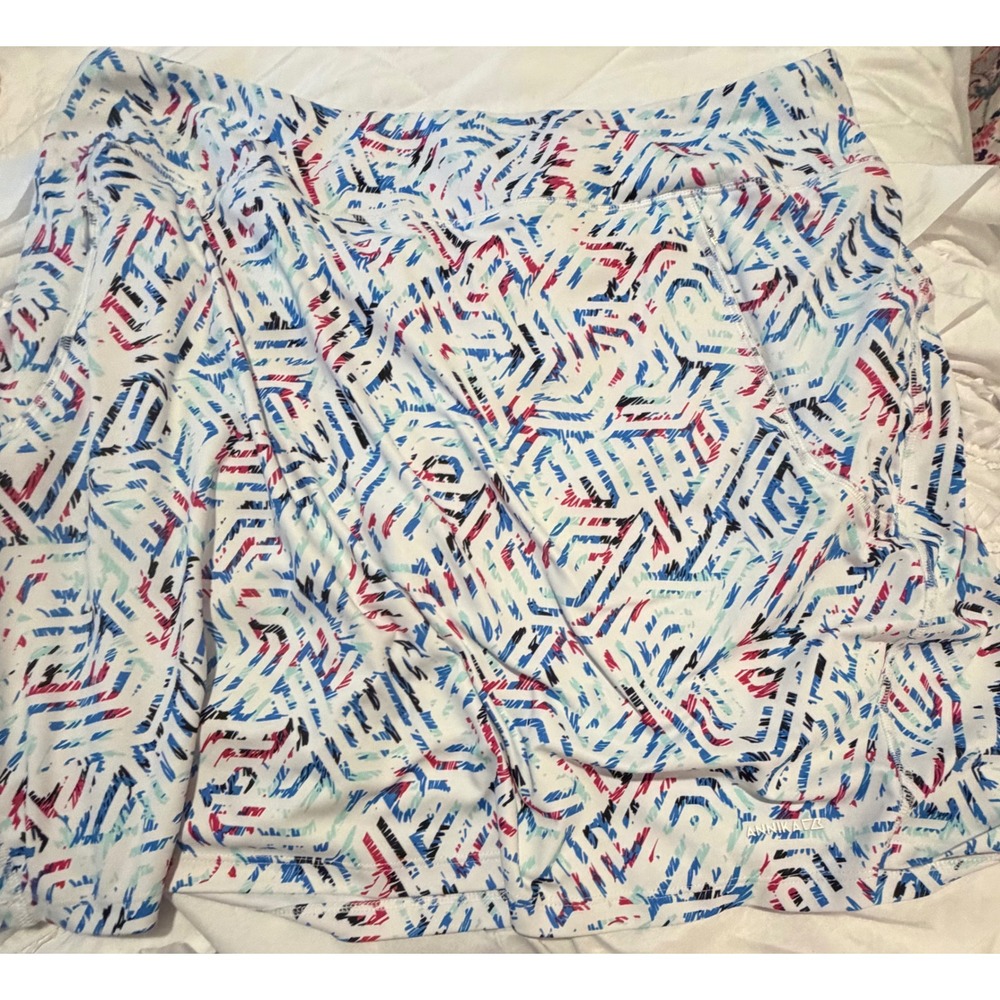 Annika Geometric Print Athletic Skort Blue Pink White Active skort large